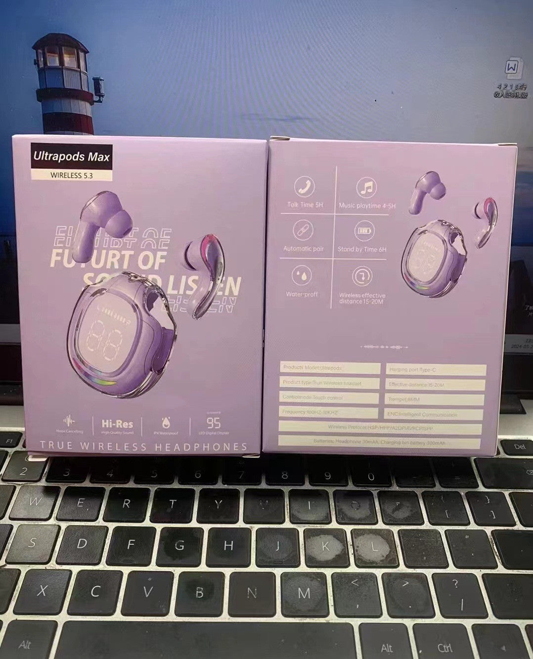 Digital Display Wireless Bluetooth Earphone In-ear Long Battery Life Space Capsule