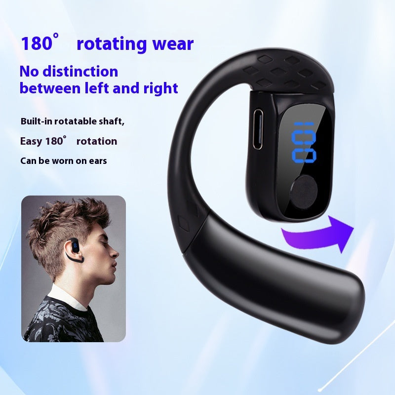 Rotating Digital Display Bone Conduction External Bluetooth Headset