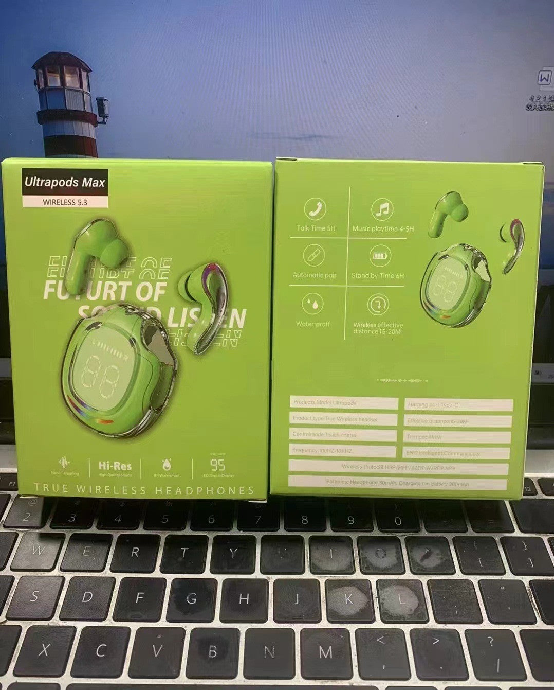 Digital Display Wireless Bluetooth Earphone In-ear Long Battery Life Space Capsule