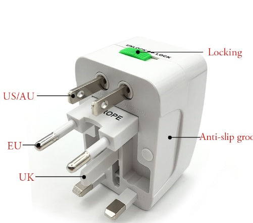 Universal Travel Adapter with Multi-Country Plug & Phone Charger