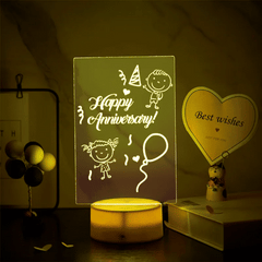 Bedside Message Writing Board Acrylic Night Light